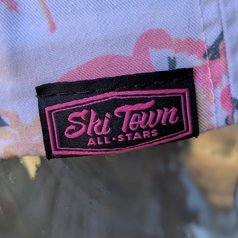 Ski Town All-Stars Stay F*Cking Positive Snapback Hat Flamingos Palm Trees — image 5 of 8